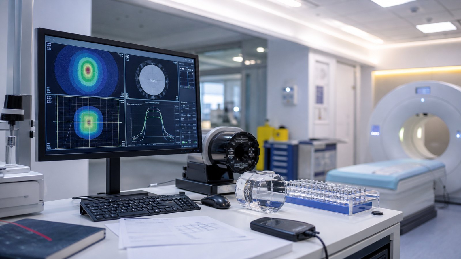 Medical physics equipment and imaging analysis workspace